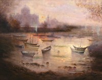 A. Q. Arif, 22 x 28 Inch, Oil on Canvas, Seascape Painting, AC-AQ-245